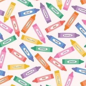 Crayon Pile on Paper White