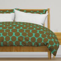 Bold Dots Large Scale Olive on green