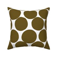 Bold Dots Large Scale Olive on white