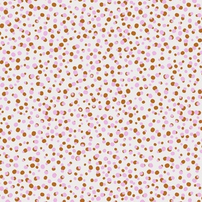 L| Organic Dottypink and peacan brown dot Shapes Confetti on white