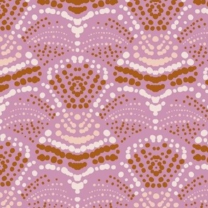 L|Pattern of light peach white brown Dots Creating Organic Shapes on orchid