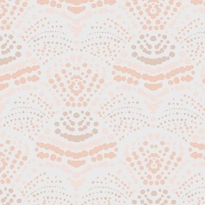 L|Pattern of light peach brown Dots Creating Organic Shapes on white