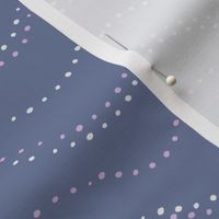 L| Organic pink white dot shapes making wavy waves on blue-gray