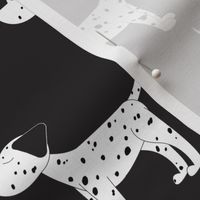 Dalmatian Dogs on Black- Medium Print