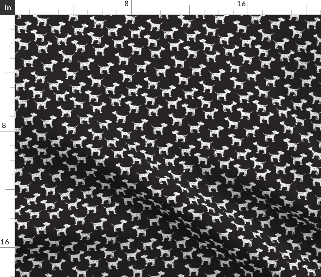 Dalmatian Dogs on Black- X-Small Print