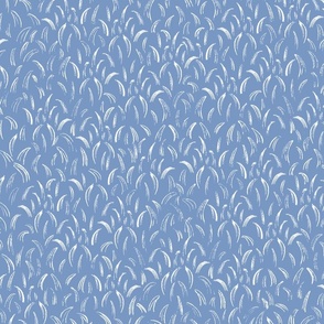 Block Print Coordinate White Grass on Blue