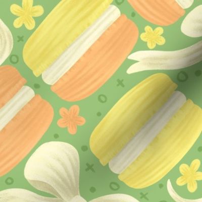 Yuzu & Lemon Flavour | Medium | Pastel French Macarons and Coquette Bows