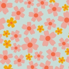 Ditsy  Meaadow Floral on pale aquaI