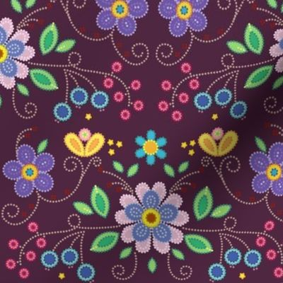 Métis beadwork- blossoms and berries