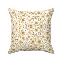 Chic Simplicity: Repeat Floral Vines in Classic Gold and White