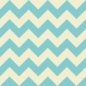 Summer chevron, blue and yellow, geometric, zigzag (medium)