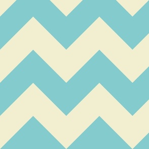 Summer chevron, blue and yellow, geometric, zigzag (large)