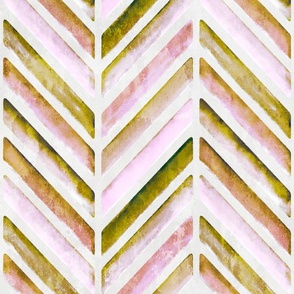 Chevron stone pink and green