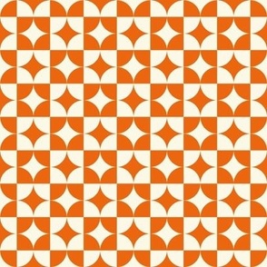 circular square • XS • orange, off white