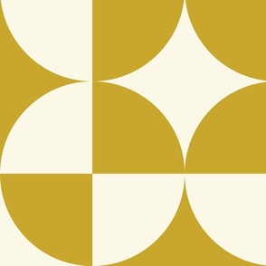 circular square • L • ochre, off white