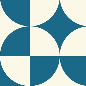 circular square • L • blue, off white