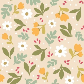 Ditsy yellow Floral large 12"