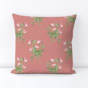 Classic Vintage Roses #2 (trellis) - antique pink, medium