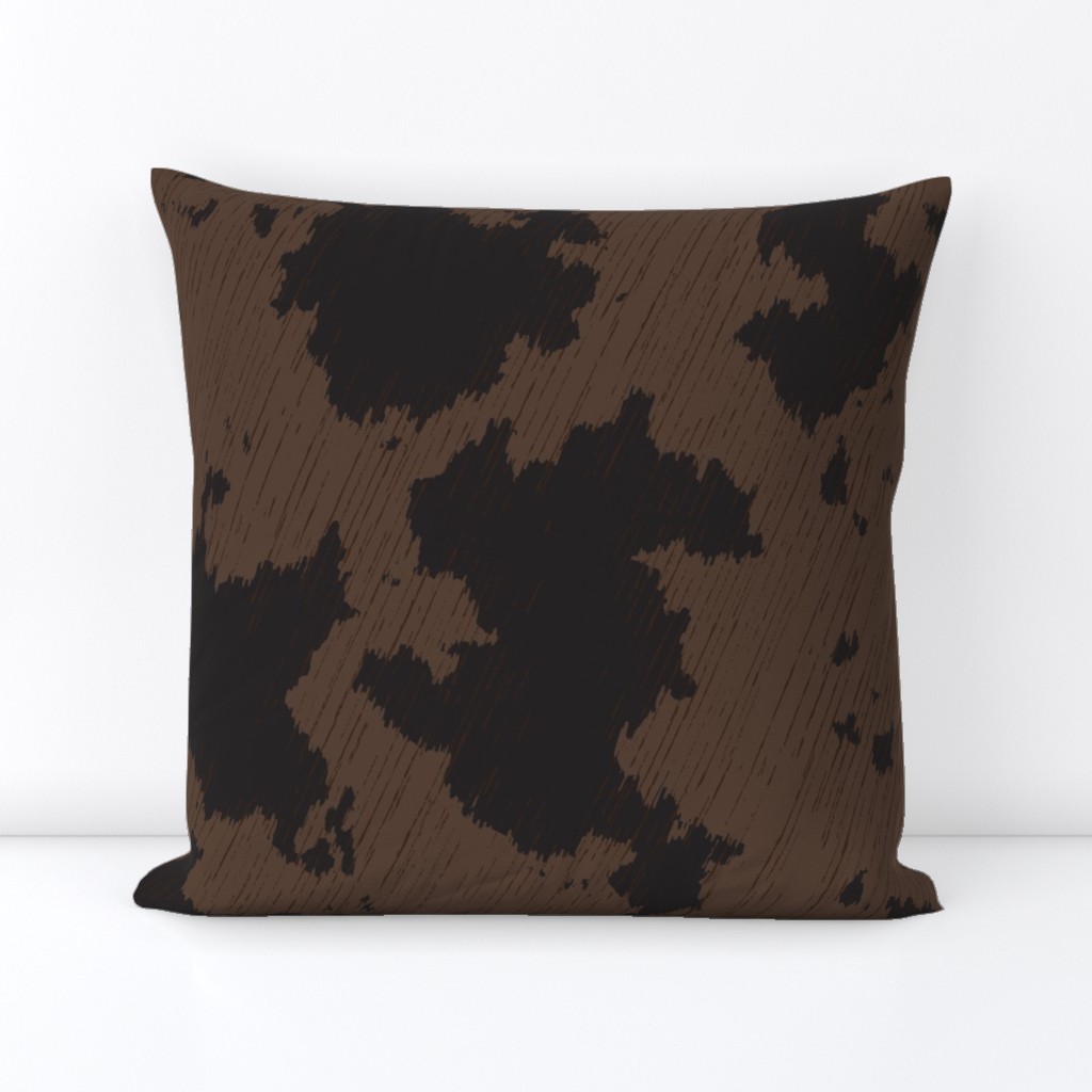 Faux Cow Print Brown and Black, large
