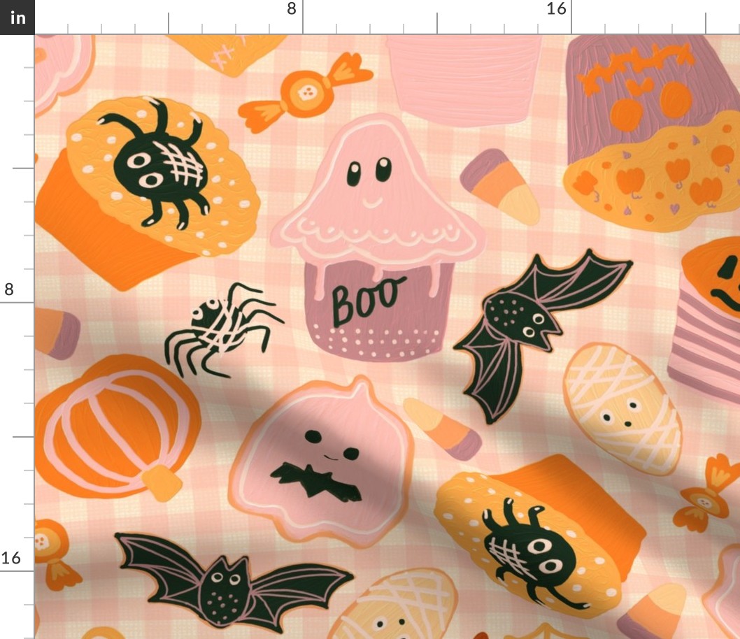 Spooky Halloween Treats - orange, pink | SKU2403231338 | 24 in | Jumbo Scale | Extra Large | halloween decor