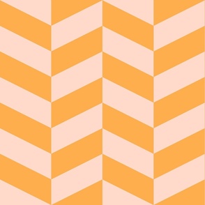 Bold-pumpkin-medium-orange-and-vintage-1950s-soft-pastel-lighht-pink-chevron-zigzag-XL-jumbo