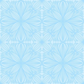 Peaceful Protea In Minty Blue Mini Floral Pencil Line Art Design Baby Sky Colorful Calm Textured And Tonal Bouquet Flower Botany Retro Modern Mid-Century Scandi Grandmillennial Repeat Pattern