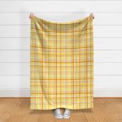 MADRAS PLAID | 24" | Textured Madras Magic - retro tangerine orange plaid | Plaid bedding | Kids plaid wallpaper