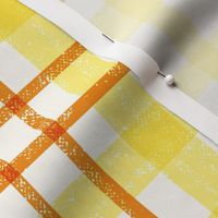 MADRAS PLAID | 24" | Textured Madras Magic - retro tangerine orange plaid | Plaid bedding | Kids plaid wallpaper