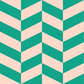 Retro-turquoise-green-and-vintage-1950s-soft-pastel-lighht-pink-chevron-zigzag-XL-jumbo