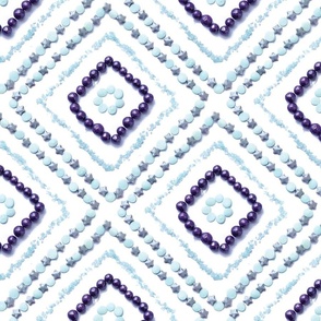 Sugary Sweet Shiny Sparkly Sprinkles in a Silver, Teal and Purple Diamond Pattern