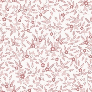 Micro Art Nouveau Folk Floral in soft pinks  