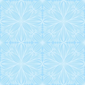 Peaceful Protea In Baby Blue Mini Floral Pencil Line Art Design Minty Sky Colorful Calm Textured And Tonal Bouquet Flower Botany Retro Modern Mid-Century Scandi Grandmillennial Repeat Pattern