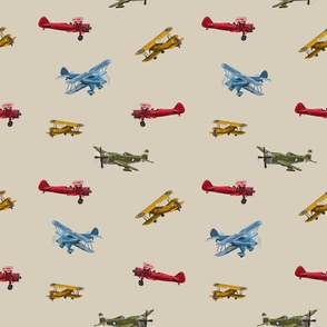 Acrylic Airplanes beige small print