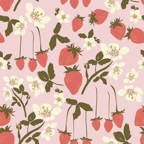 Large Strawberry Floral (Retro Pink)(10.5"/12")