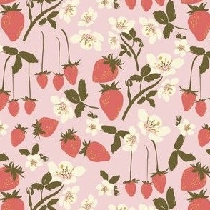 Small Strawberry Floral (Retro Pink)(5.25"/6")