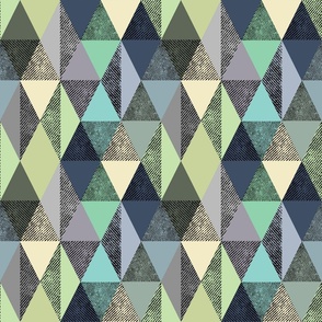 Grey, green textured geometric pattern.