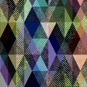 Multicolor textured geometric pattern.