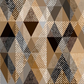 Monochrome brown, beige textured geometric pattern.