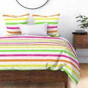 L – Neon watercolor stripes – geometric hi vis tropical fruit summer pinstripes