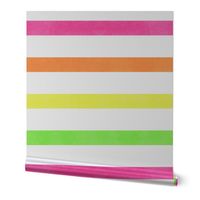 L – Neon watercolor stripes – geometric hi vis tropical fruit summer pinstripes