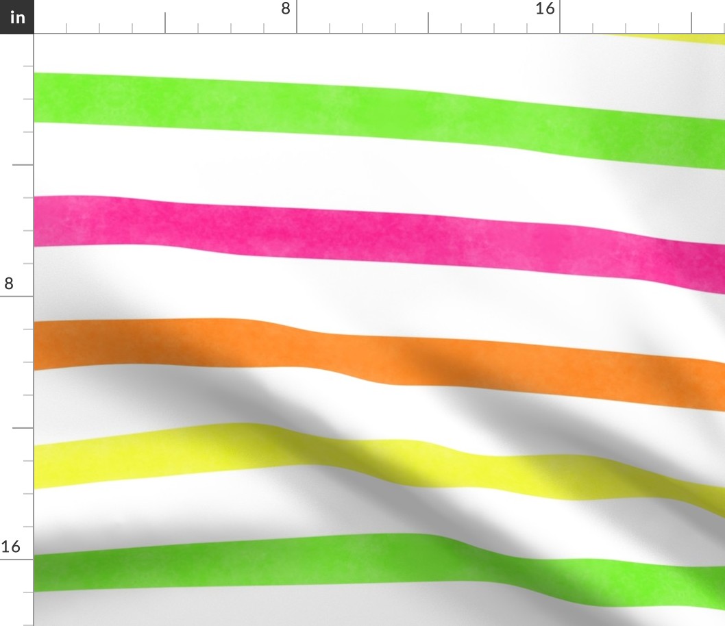 L – Neon watercolor stripes – geometric hi vis tropical fruit summer pinstripes