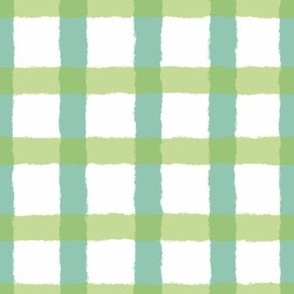 LARGE Pastel Green Organic Hand-Drawn Abstract Checkered Square Grid