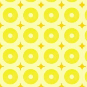 L – Geometric neon yellow – tropical mid-century watercolor donuts & diamonds 