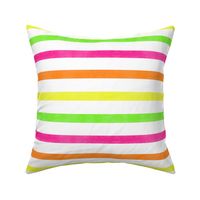 M – Neon watercolor stripes – geometric hi vis tropical fruit summer pinstripes