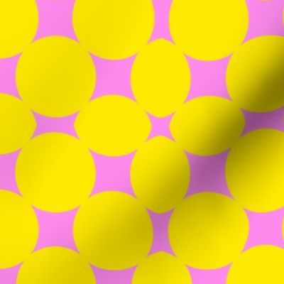 Sunny Flowers Mini Bright Yellow And Hot Pink Geometric Abstract Floral Garden Minimalist Mid-Century Modern Scandi Swiss 60’s 70’s Bright Cheerful Summer Palm Royale Repeat Pattern