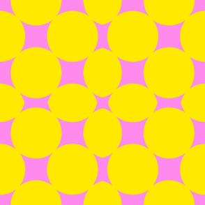 Sunny Flowers Bright Yellow And Hot Pink Geometric Abstract Floral Garden Minimalist Mid-Century Modern Scandi Swiss 60’s 70’s Bright Cheerful Summer Palm Royale Repeat Pattern
