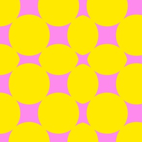 Sunny Flowers Big Bright Yellow And Hot Pink Geometric Abstract Floral Garden Minimalist Mid-Century Modern Scandi Swiss 60’s 70’s Bright Cheerful Summer Palm Royale Repeat Pattern