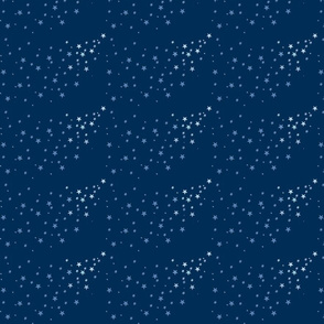 Shooting stars on dark blue