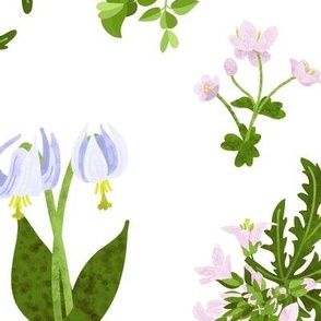 Wildflower Garden/Pastel Spring Flowers/Cottagecore Floral - White Extra Large