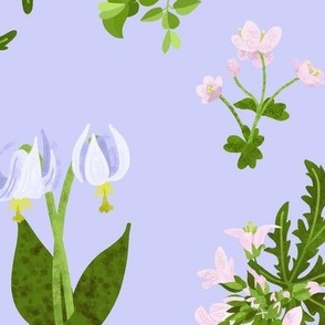 Wildflower Garden/Pastel Spring Flowers/Cottagecore Floral - Blue Extra Large